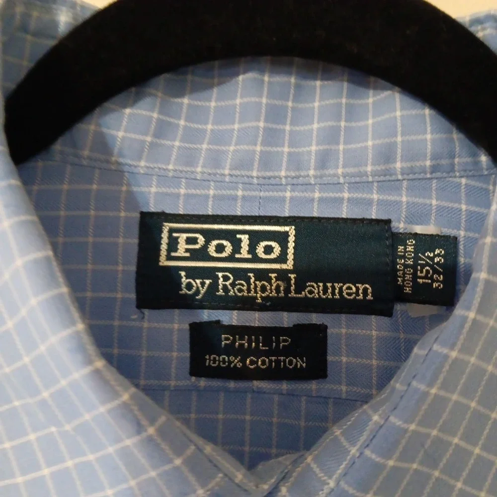 Polo by Ralph Lauren-Phillip- Men's Button Up Long Sleeve Shirt 15 1/2 32-33 ...